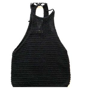 Hollister black knitted halter crop top
